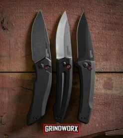 Kershaw Launch 1 Black Aluminum Automatic Knife - Blackwash Plain -Kershaw Store kershaw launch 1 blackwash 2 sw 3 blk dl large