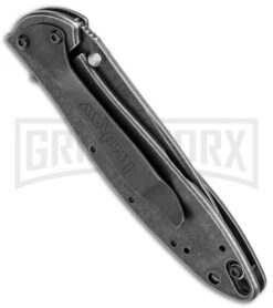 Kershaw Leek Assisted Opening Knife - BlackWash Plain -Kershaw Store kershaw leek blackwash 1660blkw side large