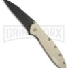 Kershaw Leek Desert Sand Assisted Opening Knife - Bead Blast Plain -Kershaw Store kershaw leek desert sand KS1660DSBLK BHQ 49608 er large