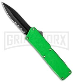 Lightning Zombie Green D/A OTF Automatic Knife - Black Dagger Serr