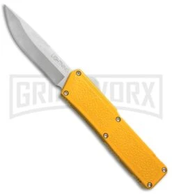 Lightning Yellow D/A OTF Automatic Knife - Satin Plain