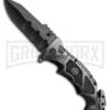 M-Tech USMC Crasher Black SW Spring Assisted Knife - Black Stonewash Serr -Kershaw Store m tech usmc crasher black sw sa black sw serr BP 28567 jr large