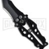 Mantis BK-2B Tanto Bottleneck Butterfly-Style Folding Knife - Black Plain -Kershaw Store mantis knives bk 2b large