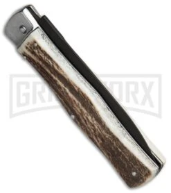 Mikov 241 Predator Stag Automatic Leverlock Knife - Black Dagger -Kershaw Store mikov stag single black BHQ 36541 er side large