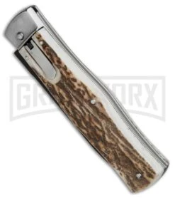 Mikov 241 Predator Stag Automatic Leverlock Knife - Black Dagger -Kershaw Store mikov stag single black BHQ 36541 er spine large