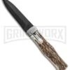 Mikov 241 Predator Stag Automatic Leverlock Knife - Black Dagger -Kershaw Store mikov stag single black BHQ 36541 jr large