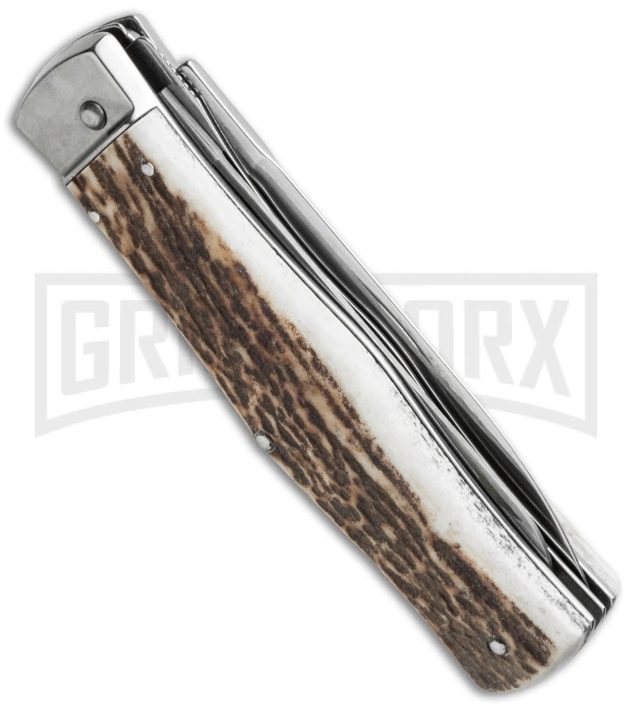 Mikov 241 Predator Stag Horn Automatic Leverlock Knife W/ Saw 6 Mikov 241 Predator Stag Horn Automatic Leverlock Knife W/ Saw - Image 4