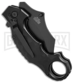 M-Tech Xtreme Ballistic Karambit Black G-10 Spring Assisted Knife - Black Plain -Kershaw Store mtech xtreme mx a815bk side large