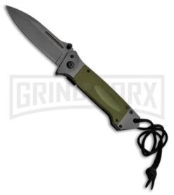 Rite Edge Task Force Green G-10 Spring Assisted Knife - Gray Plain