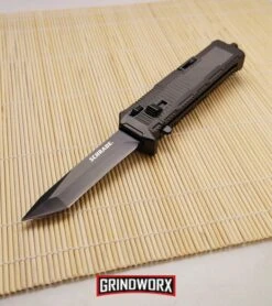 Schrade SCHOTF8TB Viper OTF Black Aluminum Assisted Knife - Tanto Black Plain -Kershaw Store schrade otf schotf8tb dl large
