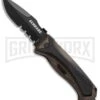 Schrade Brown MAGIC Spring Assisted Knife - Black Serr -Kershaw Store schrade scha6lbrs 2 large