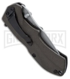 Schrade Small Brown Spring Assisted Knife - Bead Blast Serr -Kershaw Store schrade scha75mbr scha7smbrs side large