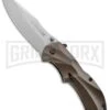 Schrade Brown MAGIC Spring Assisted Knife - Bead Blast Plain -Kershaw Store schrade scha7br 2 large