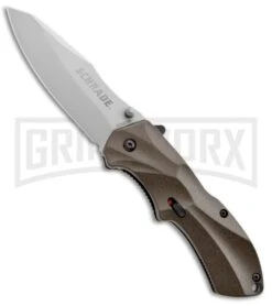Schrade Brown MAGIC Spring Assisted Knife - Bead Blast Plain