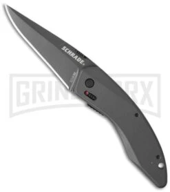 Schrade Mini Landshark SCHA9M Gray MAGIC Spring Assisted Knife - Gray Plain -Kershaw Store schrade scha9m cm large