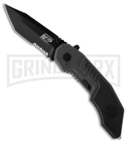 Smith & Wesson MAGIC Grey Spring Assisted Knife - Tanto Black Serr