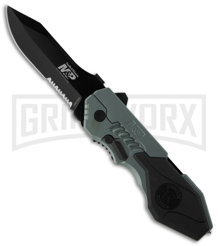 Smith & Wesson Blue Military & Police Spring Assisted Knife - Black Serr 3 Smith & Wesson Blue Military & Police Spring Assisted Knife - Black Serr