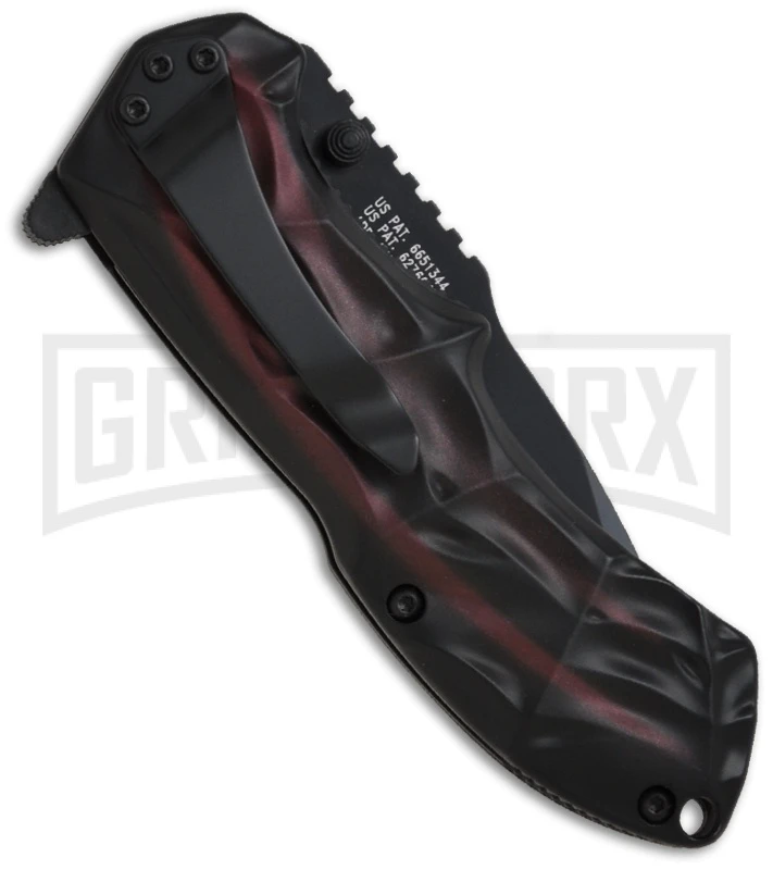 Smith & Wesson Black Ops Smoked Red Spring Assisted Knife - Black Plain 4 Smith & Wesson Black Ops Smoked Red Spring Assisted Knife - Black Plain - Image 2