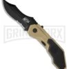 Smith & Wesson Desert MAGIC Tan Spring Assist Knife - Black Serr -Kershaw Store smith wesson desert magic swmp1bsd sand large