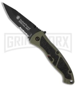 Smith & Wesson Medium Special Ops Spring Assist Knife - Tanto Black Serr