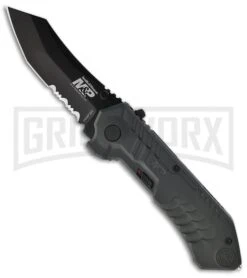 Smith & Wesson MAGIC Black Spring Assisted Knife - Tanto Black Serr