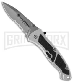 Smith & Wesson Small SWAT MAGIC Black Spring Assist Knife - Bead Blast Serr