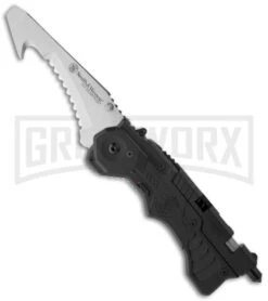 Smith & Wesson Black First Responder Folding Knife - Satin Serr