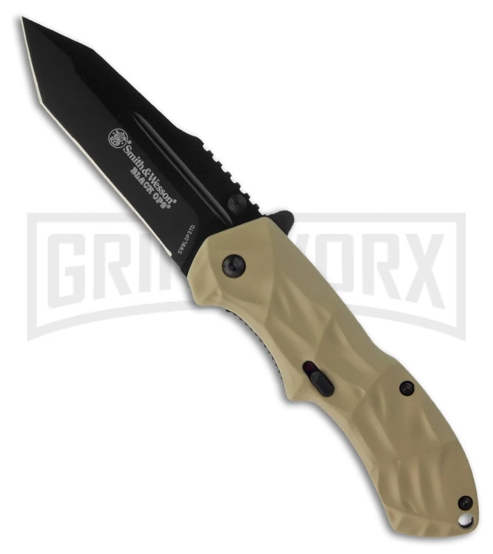 Smith & Wesson Black Ops Tan Spring Assisted Knife - Tanto Black Plain 3 Smith & Wesson Black Ops Tan Spring Assisted Knife - Tanto Black Plain