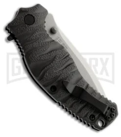 Smith & Wesson Black Ops Spring Assisted Knife - Bead Blast Plain -Kershaw Store smith wesson swblop4 back 2 large