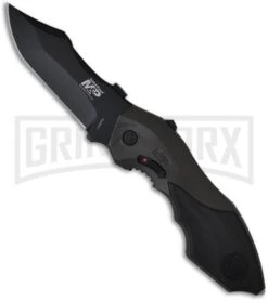 Smith & Wesson Grey MAGIC Spring Assist Knife - Black Plain