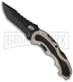 Smith & Wesson Champagne MAGIC Spring Assisted Knife - Black Plain