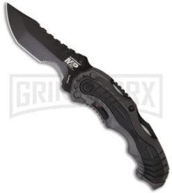 Smith & Wesson Grey MAGIC Spring Assisted Knife - Black Serr