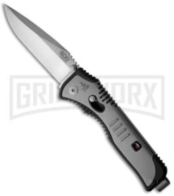 SOG Knives Flashback Grey Spring Assisted Knife - Satin Plain