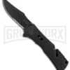 SOG Trident Mini Black Spring Assisted Knife - Black Serr