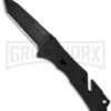SOG Trident TF-7 Black Spring Assisted Knife - Tanto Black Plain -Kershaw Store sog trident tini tanto tf 7 large
