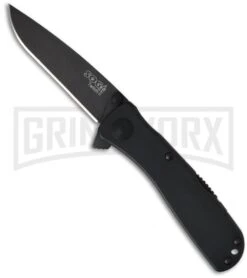 SOG Twitch II Black Tactical Spring Assisted Knife - Black Plain