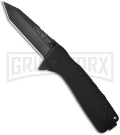 SOG Twitch XL Black Spring Assisted Knife - Tanto Black Plain