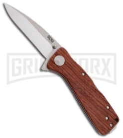 SOG Twitch XL Rosewood Spring Assisted Knife - Satin Plain