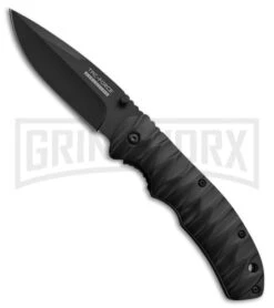 Tac-Force Siege Black Spring Assisted Knife - Black Plain