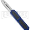 Titan Blue D/A OTF Automatic Knife - Dagger Satin Plain -Kershaw Store titan blue satin cm large