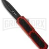 Titan Red D/A OTF Automatic Knife - Dagger Black Plain -Kershaw Store titan red black plain large
