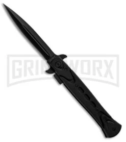 United Cutlery Black Rampage Stiletto Spring Assisted Knife UC2885 - Black Plain