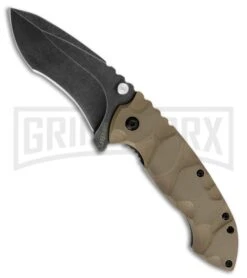 United Cutlery USMC Desert Warrior Spring Assisted Knife - Black Stonewash Plain