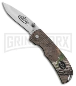 Utica Realtree Ridgeline Green Camo GRN Spring Assisted Knife- Satin Plain